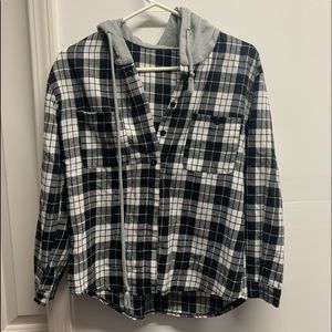 Black flannel with hood